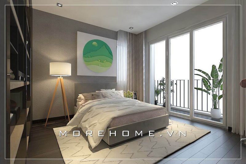 Thiết kế nội thất giường ngủ chung cư phong cách hiện đại, đơn giản